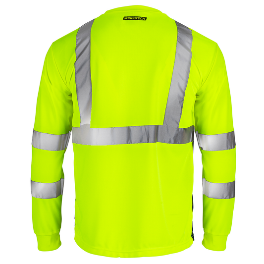Stain-Concealing Design, ANSI Class 3 High-Visibility Safety Long Sleeve Shirt – Breathable with Reflective Stripes