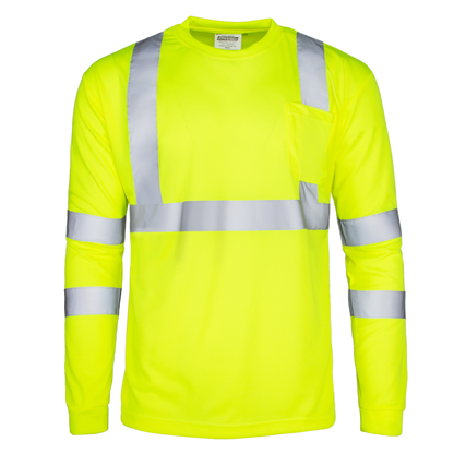 ANSI Class 3 High-Visibility Long-Sleeve Safety Shirt – Breathable, Reflective & Tailored for Maximum Protection