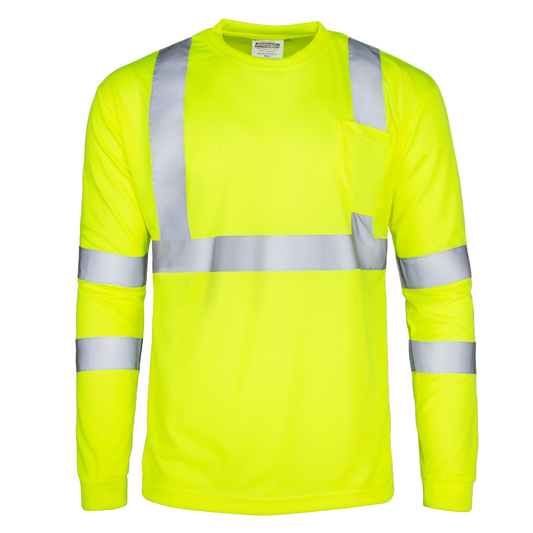 ANSI Class 3 High-Visibility Long-Sleeve Safety Shirt – Breathable, Reflective & Tailored for Maximum Protection