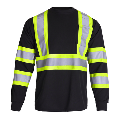ANSI Compliant High-Visibility Long-Sleeve Safety Shirt – Reflective, Breathable & Built for All-Day Comfort