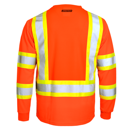 ANSI Compliant High-Visibility Long-Sleeve Safety Shirt – Reflective, Breathable & Built for All-Day Comfort