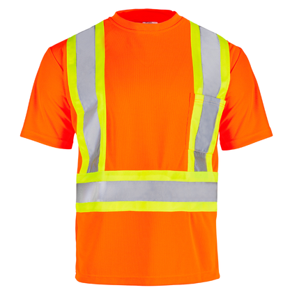 High-Visibility Reflective Safety Shirt: Lightweight, Breathable, and ANSI Compliant (5-PACK)