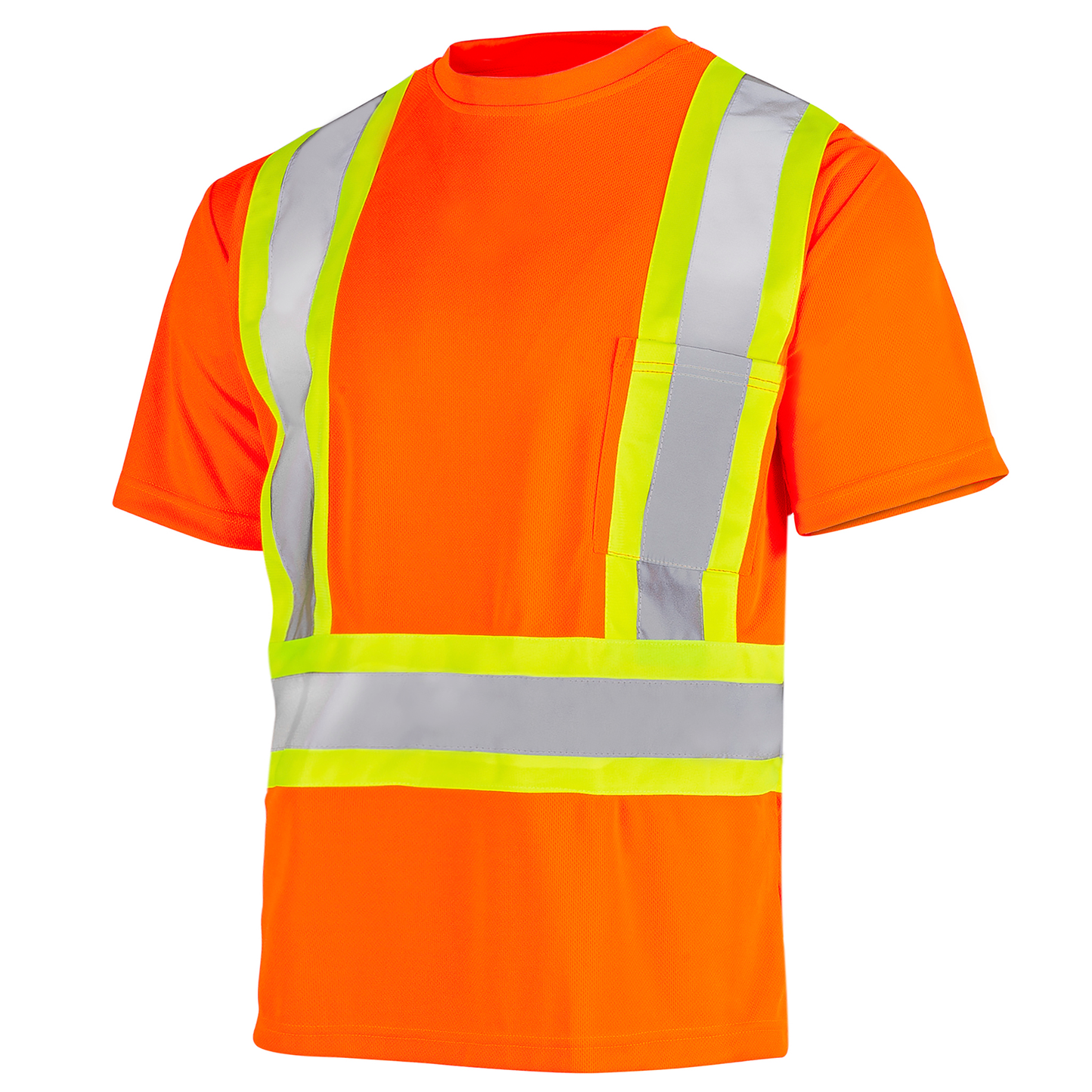 High-Visibility Reflective Safety Shirt: Lightweight, Breathable, and ANSI Compliant (5-PACK)