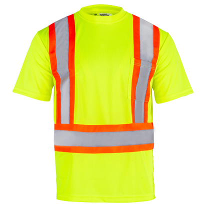 High-Visibility Reflective Safety Shirt: Lightweight, Breathable, and ANSI Compliant (5-PACK)