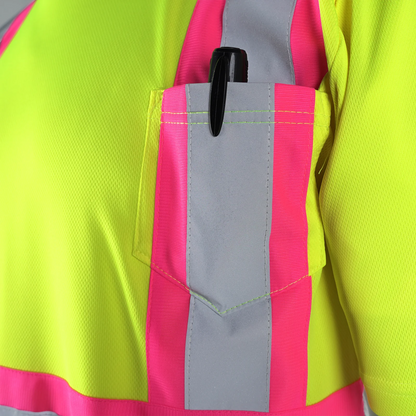 High-Visibility Reflective Safety Shirt – ANSI/ISEA 107-2020 Certified (5-Pack)