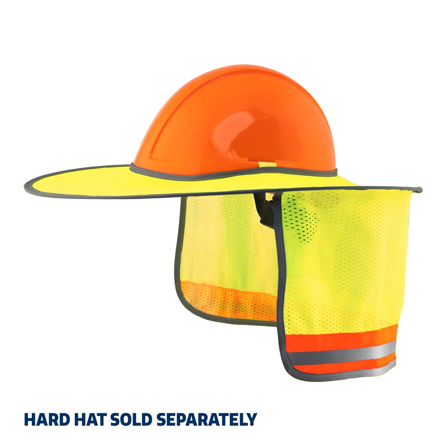 Hi-Vis Hard Hat Sun Shade – Breathable, Reflective Neck Protection for Cap-Style Helmets