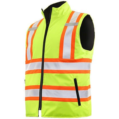 X on the Back Reversible Insulated Safety Vest – ANSI Certified, Weatherproof & Stylish