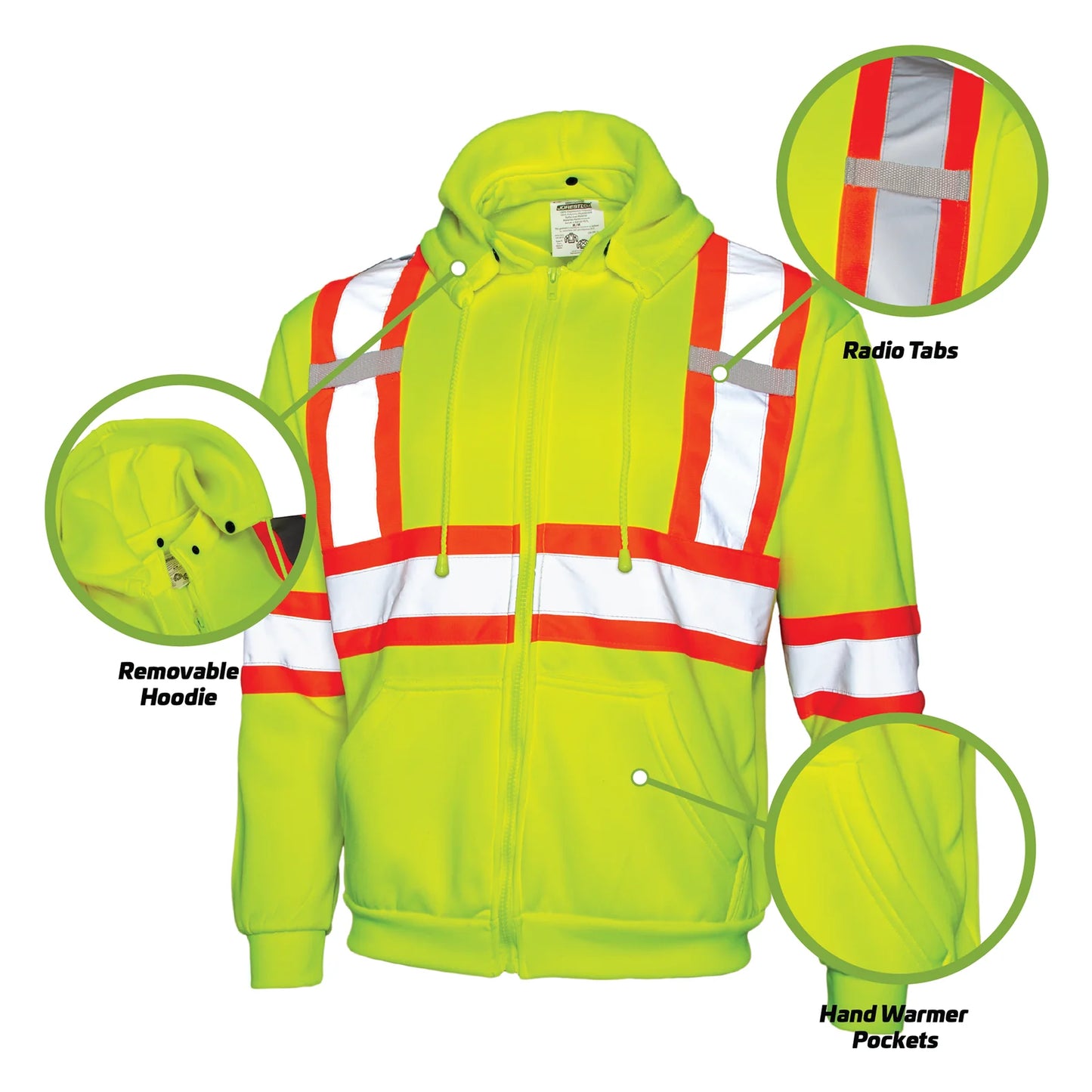 ANSI Class 3 Reflective Hoodie – High-Visibility & X-Back Design