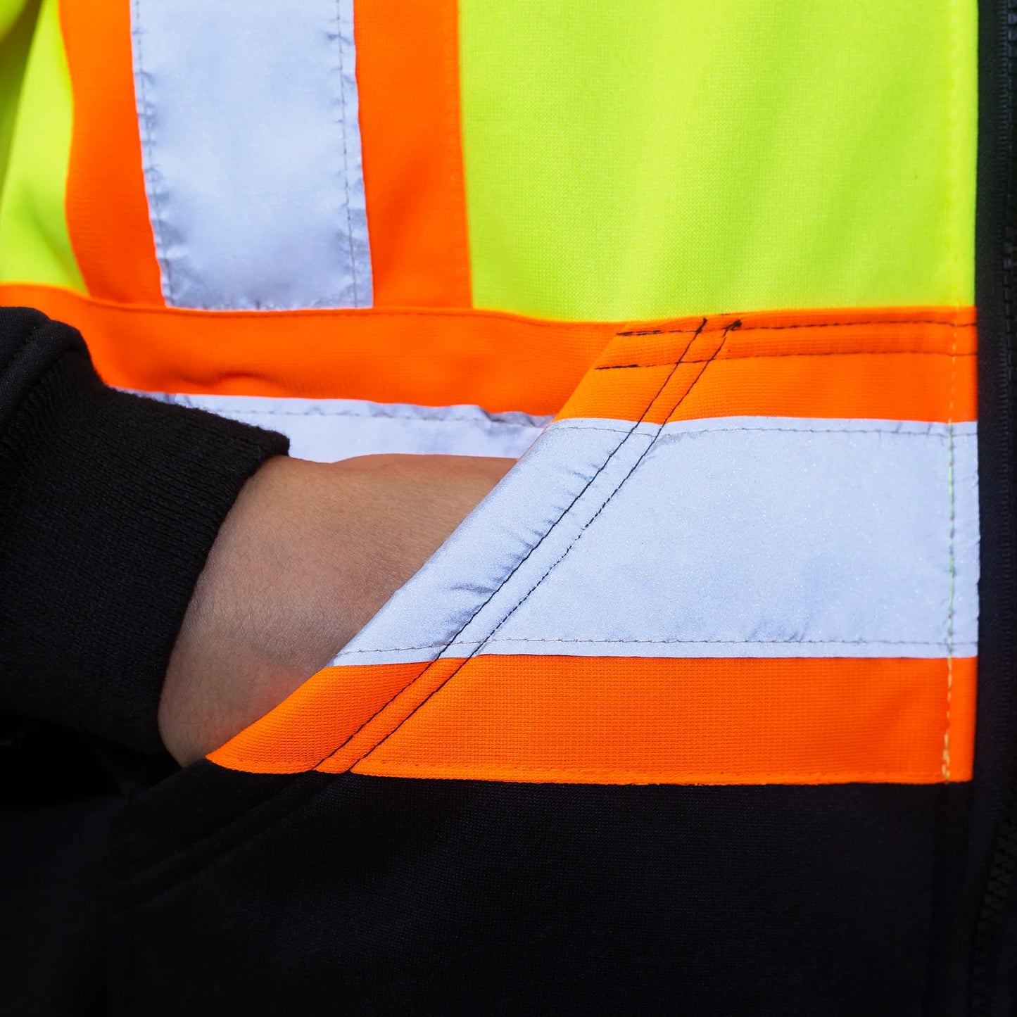 Hi Viz ANSI Class 3 Reflective Hoodie with X on the Back – High-Visibility, Warmth & Style
