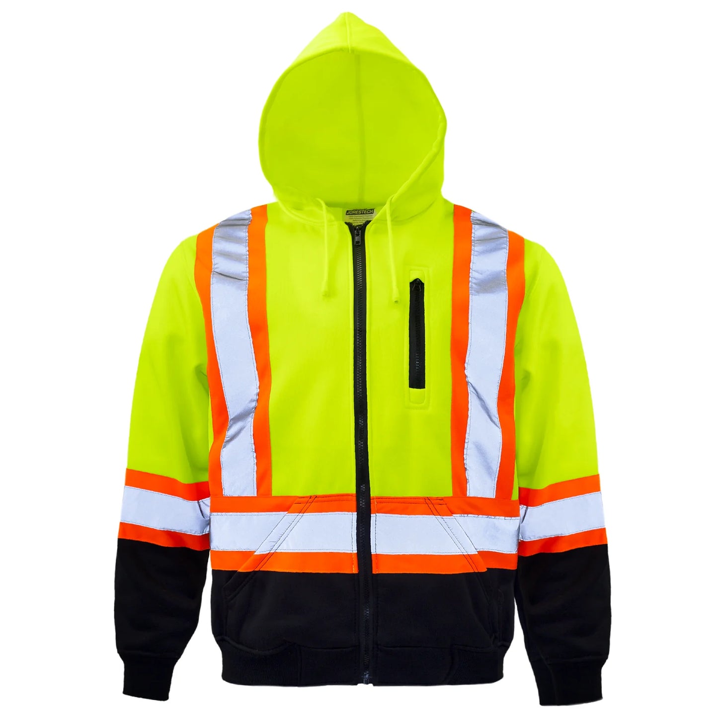 Hi Viz ANSI Class 3 Reflective Hoodie with X on the Back – High-Visibility, Warmth & Style