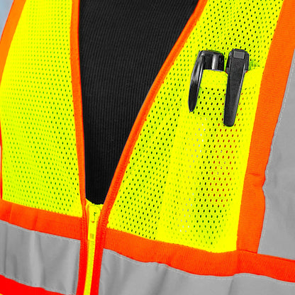 Customizable Yellow High-Visibility Safety Vest – ANSI Class 2, Durable & Reflective