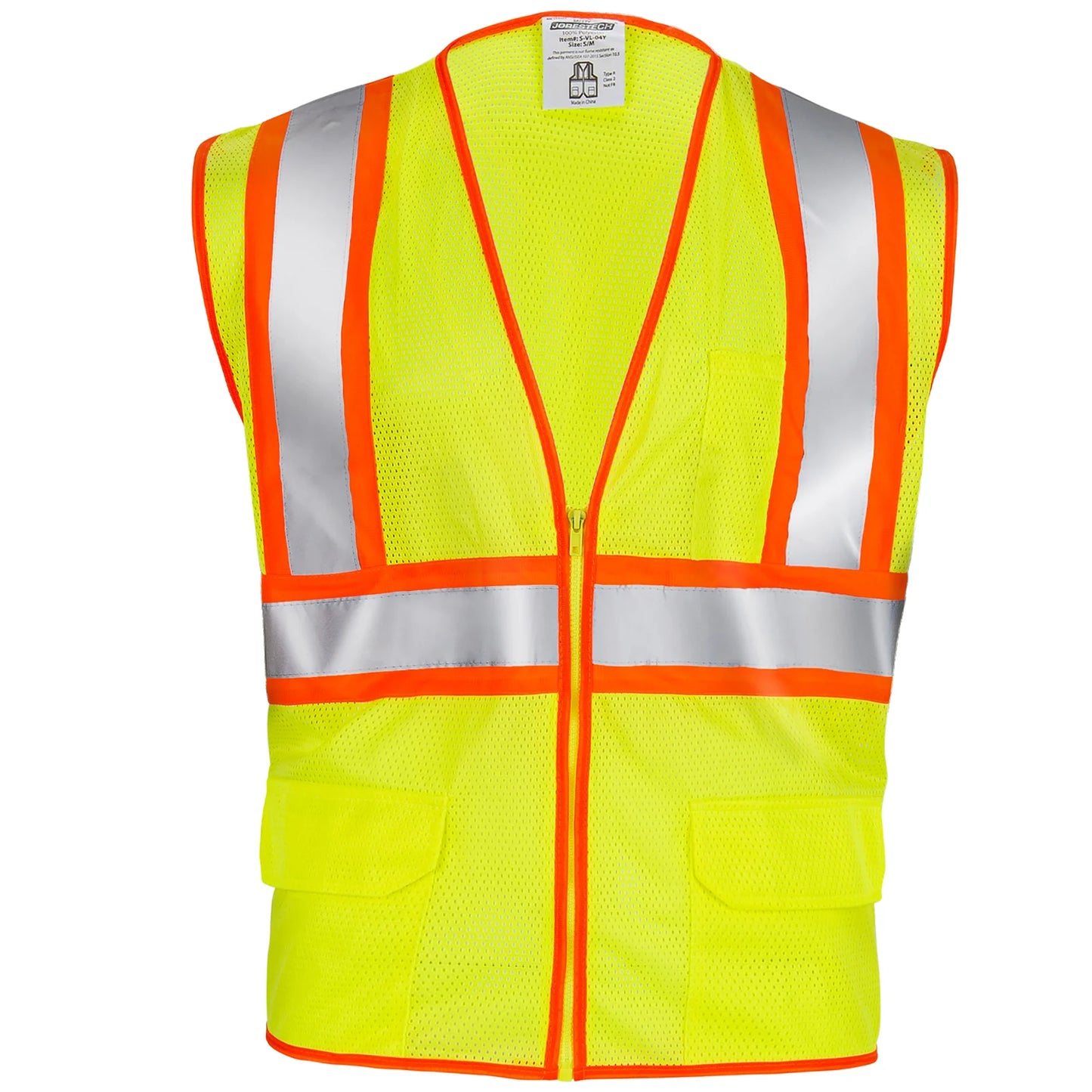 Customizable Yellow High-Visibility Safety Vest – ANSI Class 2, Durable & Reflective