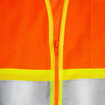 Customizable Orange High-Visibility Safety Vest – ANSI Class 2, Reflective & Durable
