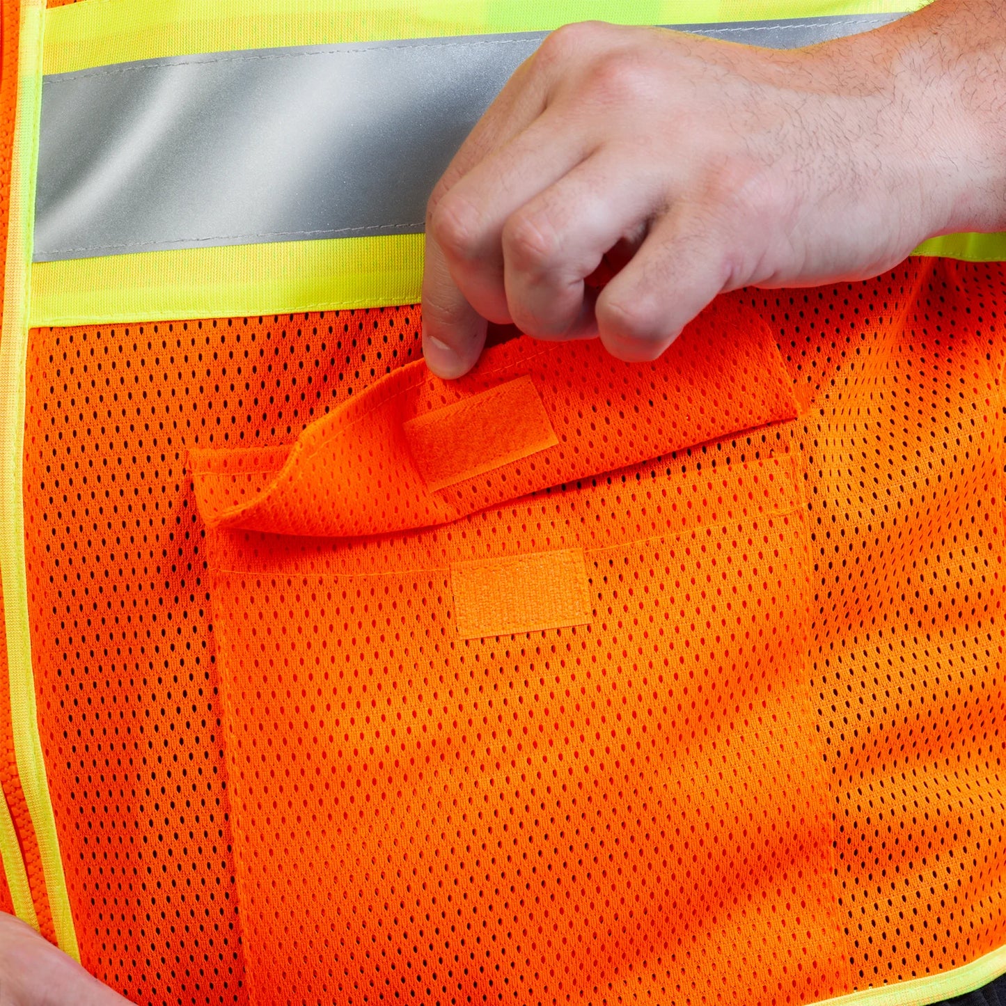 Customizable Orange High-Visibility Safety Vest – ANSI Class 2, Reflective & Durable
