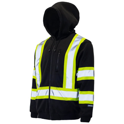 Hi Viz ANSI Class 3 Reflective Hoodie with X on the Back – High-Visibility, Warmth & Style