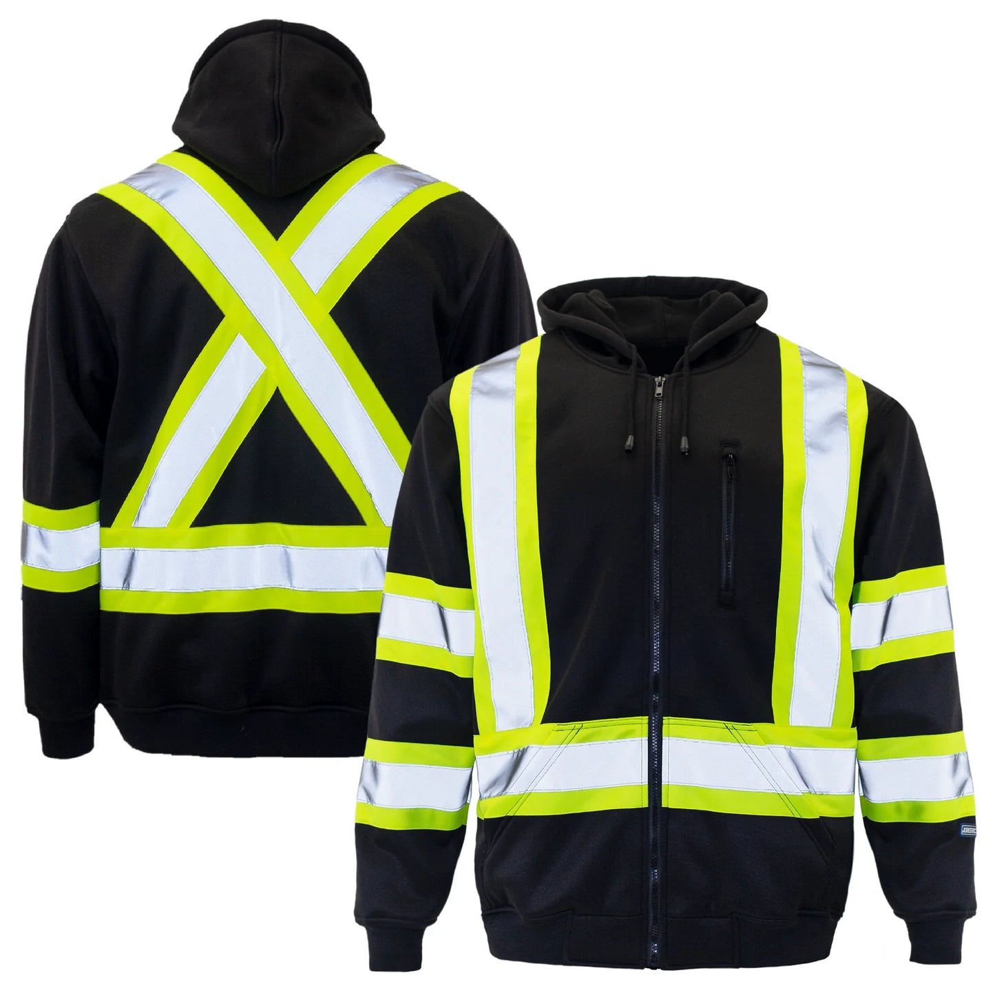 Hi Viz ANSI Class 3 Reflective Hoodie with X on the Back – High-Visibility, Warmth & Style