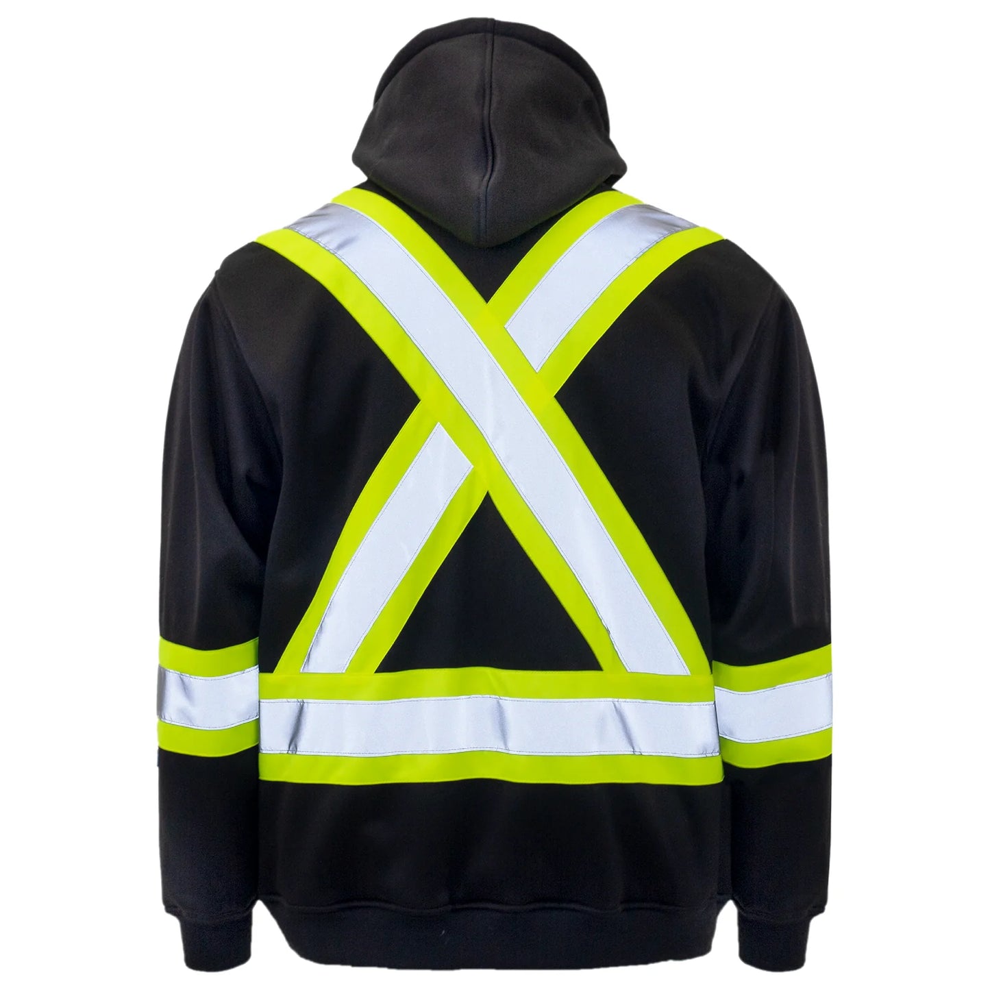 Hi Viz ANSI Class 3 Reflective Hoodie with X on the Back – High-Visibility, Warmth & Style