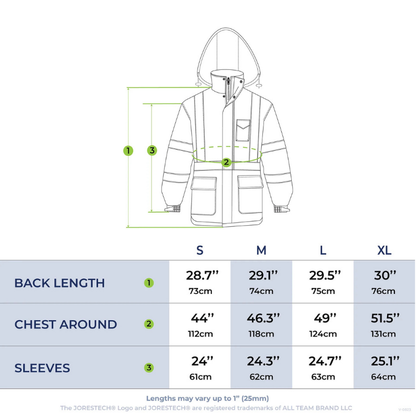High-Visibility Insulated Safety Jacket – ANSI Class 1, Waterproof & Reflective