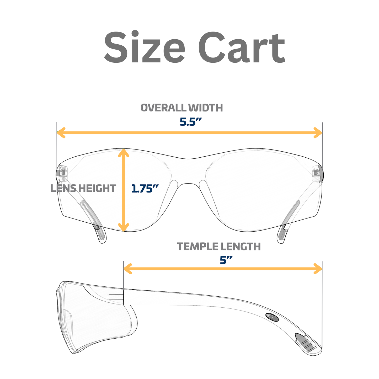 High-Impact with Rubber Temple Ends Safety Glasses for All-Day Comfort