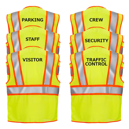 Customizable Yellow High-Visibility Safety Vest – ANSI Class 2, Durable & Reflective