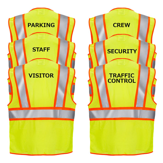 Customizable Yellow High-Visibility Safety Vest – ANSI Class 2, Durable & Reflective