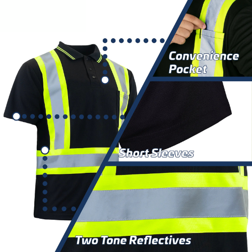 Hi-Vis Reflective Two-Tone Safety Polo Shirt: Style, Comfort, and Maximum Visibility