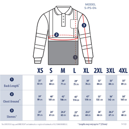 High-Vis Reflective Long-Sleeve Safety Polo Shirt – ANSI Compliant, Breathable,
