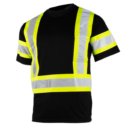 High-Visibility Reflective Safety Shirt – ANSI/ISEA 107-2020 Compliant, Class 3, Breathable, and Customizable (5-PACK)