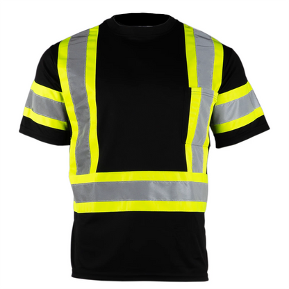 High-Visibility Reflective Safety Shirt – ANSI/ISEA 107-2020 Compliant, Class 3, Breathable, and Customizable (5-PACK)