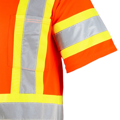 High-Visibility Reflective Safety Shirt – ANSI/ISEA 107-2020 Compliant, Class 3, Breathable, and Customizable (5-PACK)