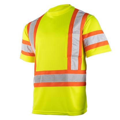 High-Visibility Reflective Safety Shirt – ANSI/ISEA 107-2020 Compliant, Class 3, Breathable, and Customizable (5-PACK)