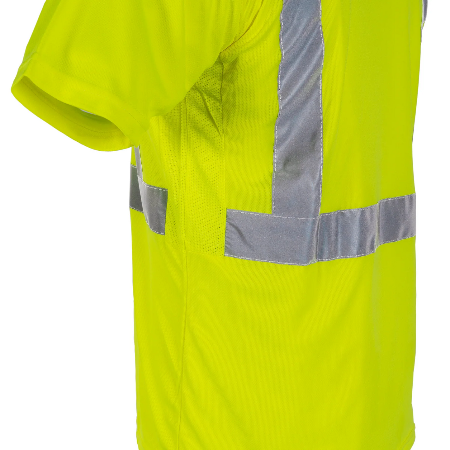 High Visibility Safety T-Shirt, ANSI/ISEA Compliant Class 2 Type R, Moisture-Wicking Birdseye Fabric with Breathable Mesh Panels and Chest Pocket