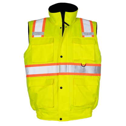 Two-Tone Insulated Hi-Vis Safety Vest | ANSI Class 2, Waterproof & Wind-Resistant