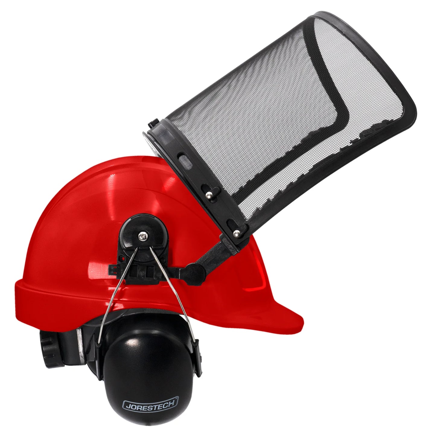 All-in-One Safety Combo – Hard Hat with Face Shield and Black Earmuffs for Full Protection