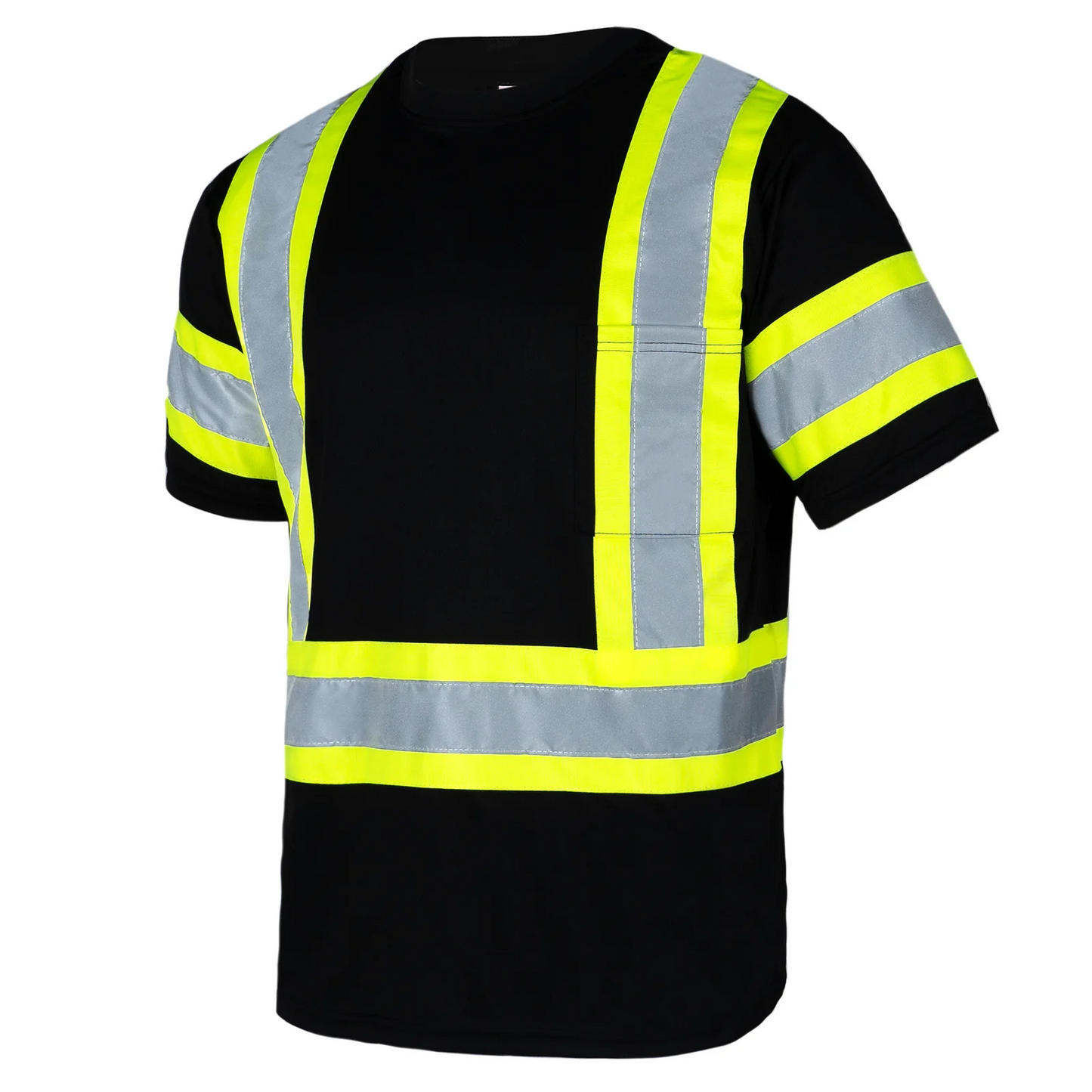 High-Visibility Reflective Safety Shirt – ANSI/ISEA Compliant, Two-Tone Reflective, and Breathable (5-Pack)