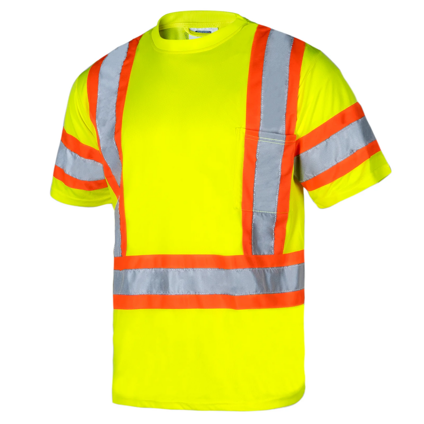 High-Visibility Reflective Safety Shirt – ANSI/ISEA Compliant, Two-Tone Reflective, and Breathable (5-Pack)