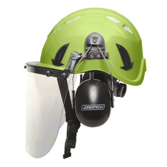 3-in-1 Hard Hat Kit – Ventilated Helmet with Face Shield & Earmuffs