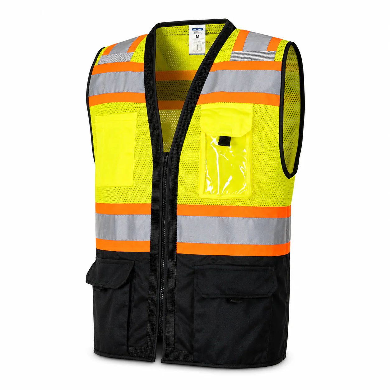 Surveyor Vest, Reflective Multi-Pocket Work Vest, ANSI/ISEA Compliant, Breathable Mesh, Zipper Front