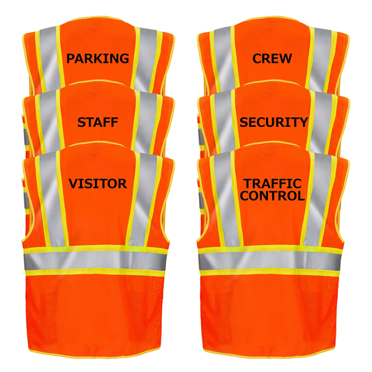 Customizable Orange High-Visibility Safety Vest – ANSI Class 2, Reflective & Durable