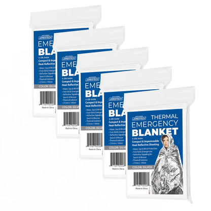 Emergency Thermal Blankets – 5-Pack, Compact, Lightweight & Weatherproof