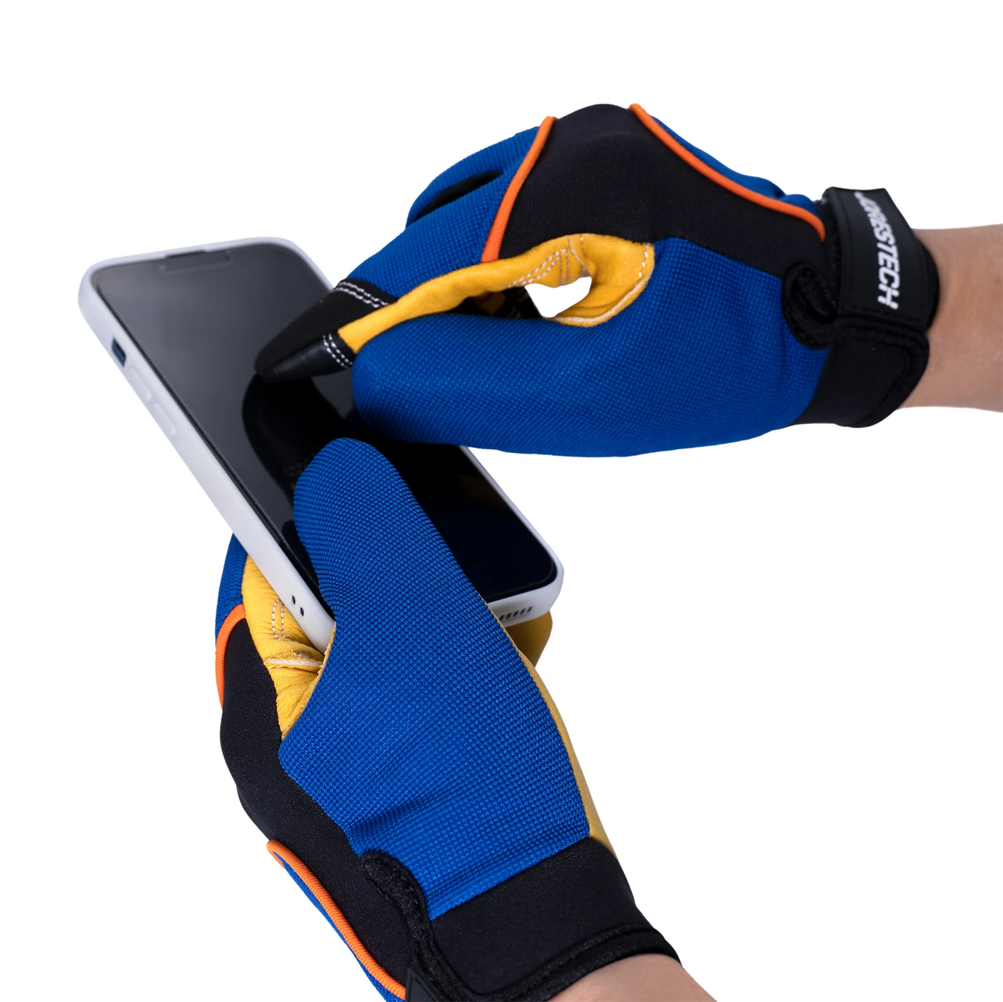 Touchscreen Safety Work Gloves – Leather Palms, Durable & Breathable