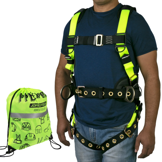 Hi-Vis Tower Safety Harness 05 – Padded & ANSI Z359.11-2014 Compliant