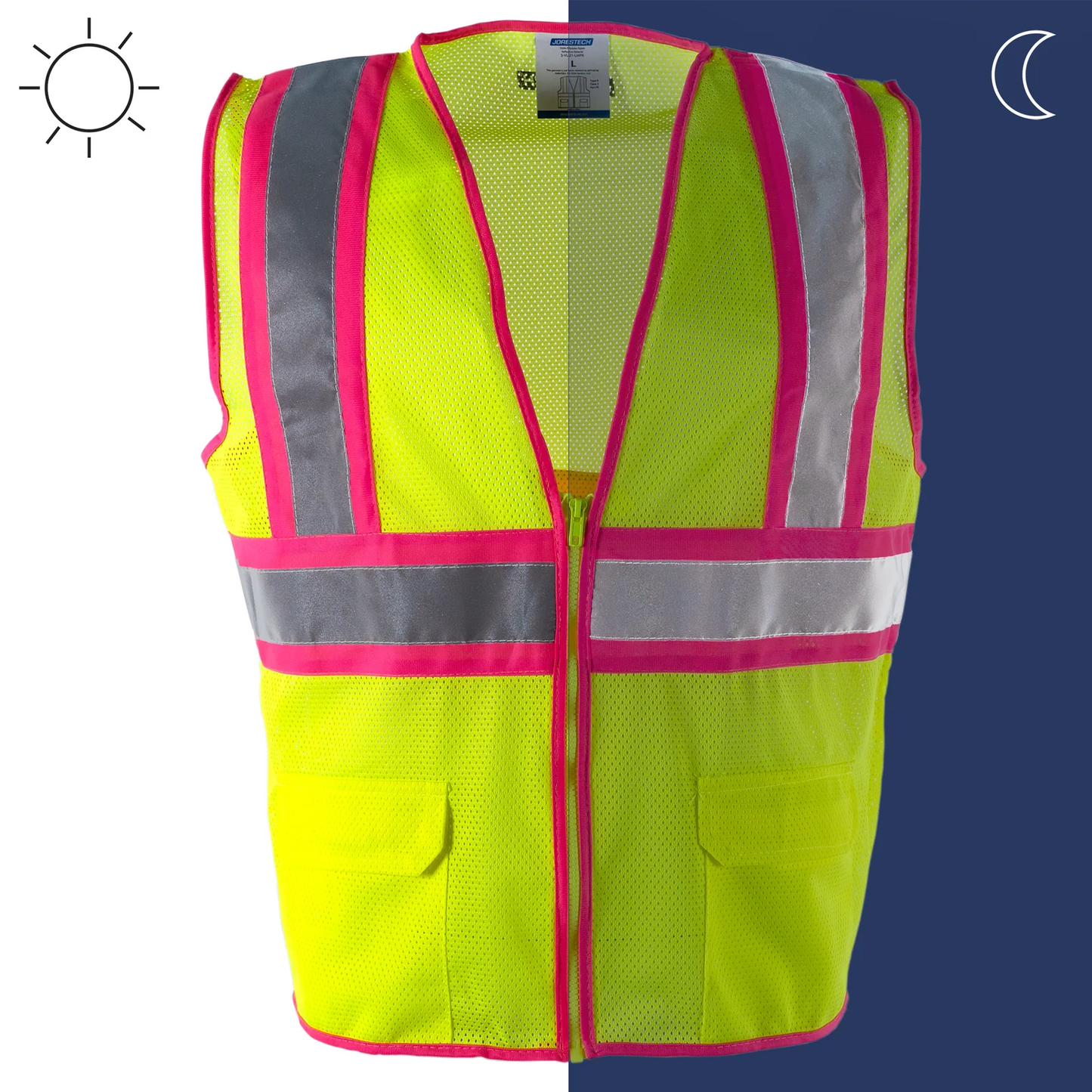 High-Visibility Yellow & Pink Safety Vest – ANSI Class 2, Reflective & Customizable