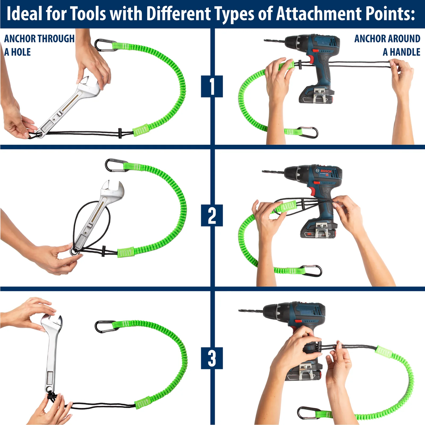 Shock-Absorbing Tool Tether Lanyard – Secure & Durable Drop Prevention
