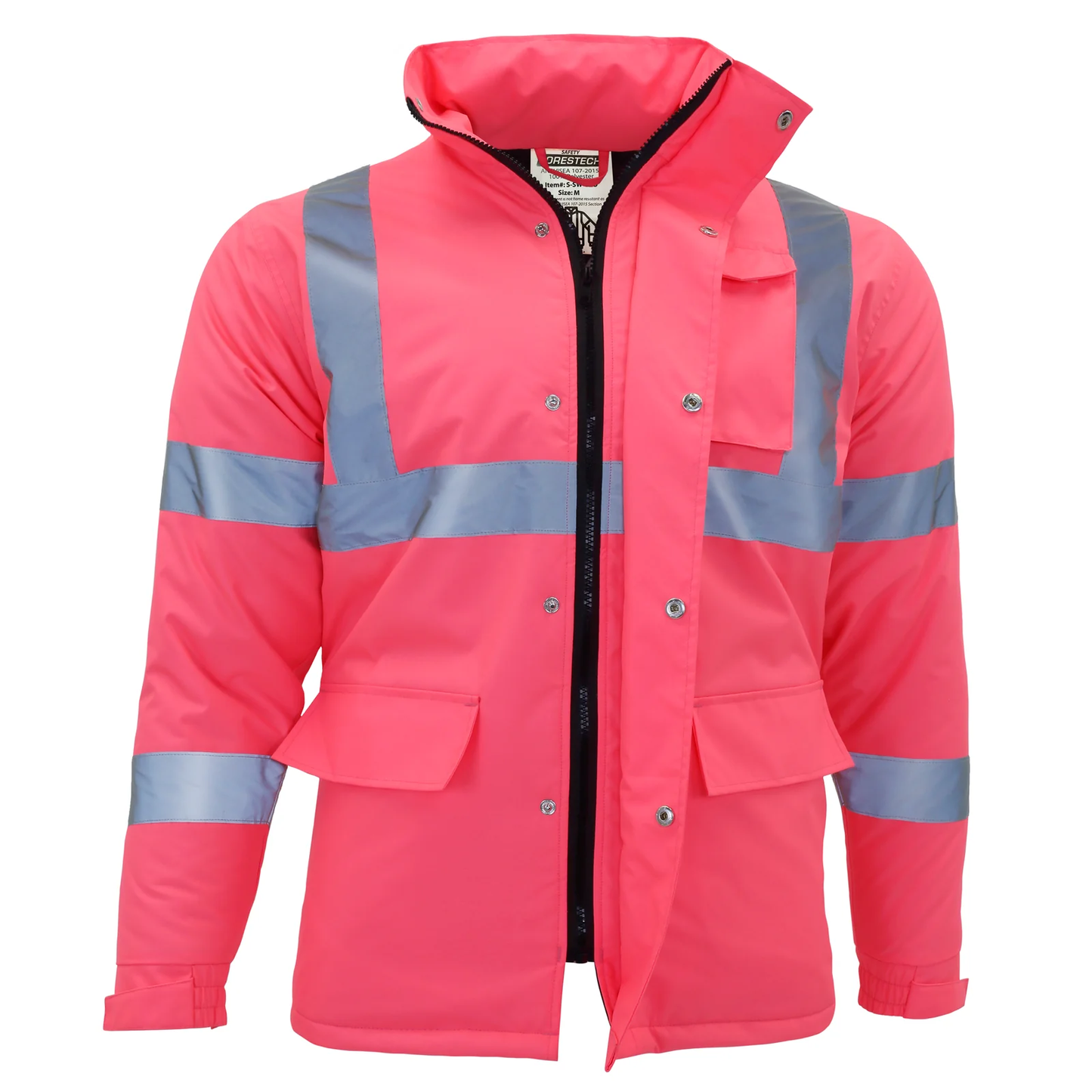 High-Visibility Insulated Safety Jacket – ANSI Class 1, Waterproof & Reflective