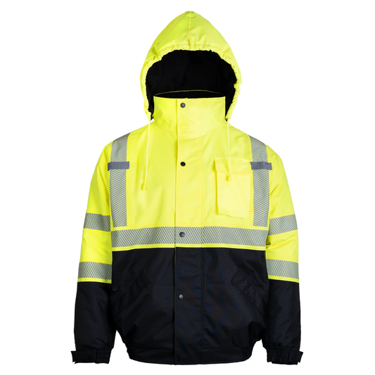 ANSI Class 3 High-Visibility Safety Jacket – Fleece-Lined, Waterproof & Reflective
