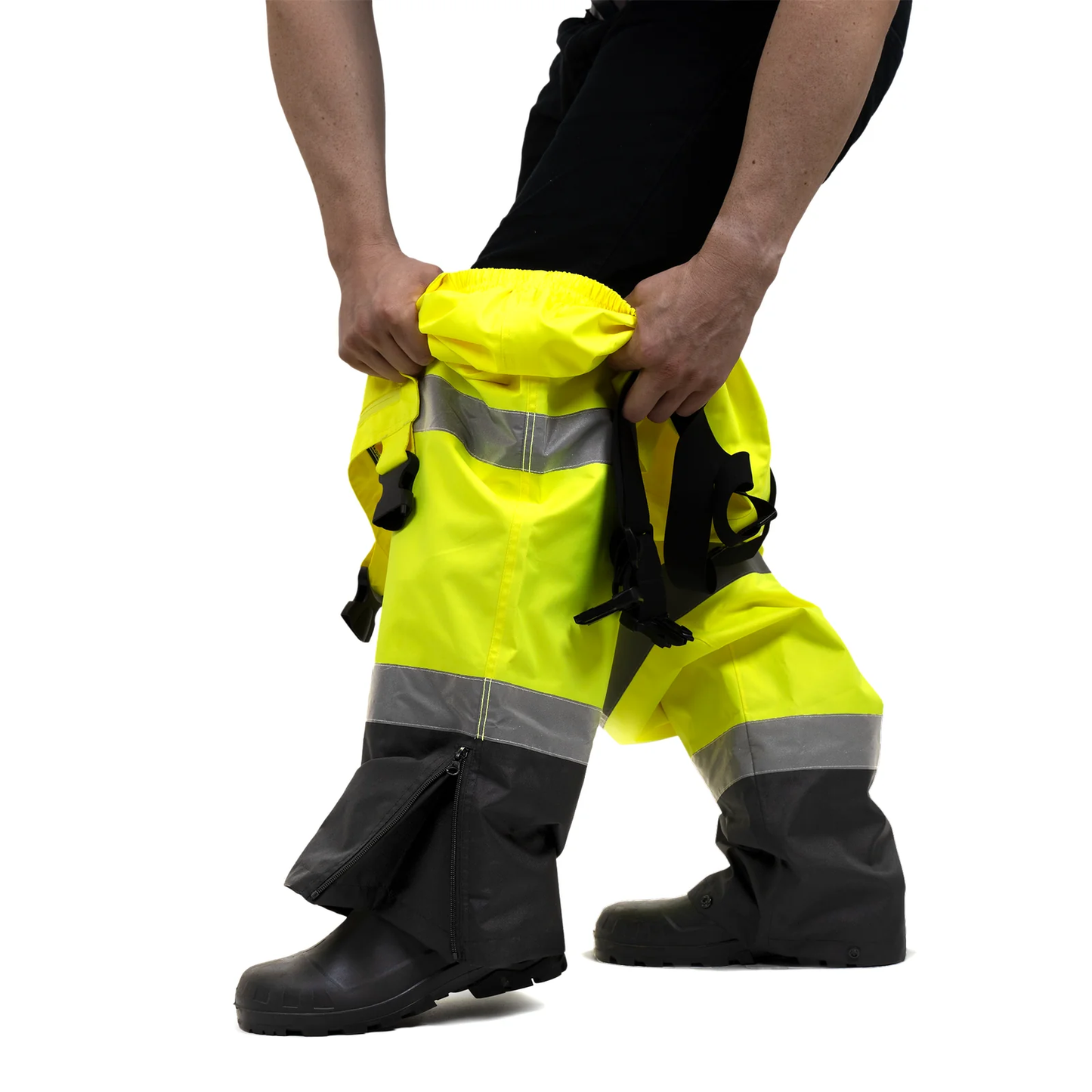 High-Visibility Waterproof Safety Overall Pants – ANSI Class E, Reflective & Durable