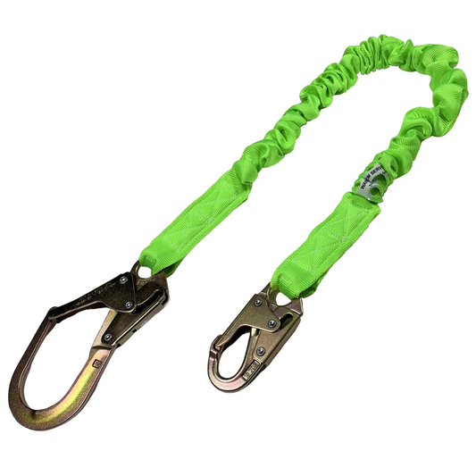 Shock-Absorbing Safety Lanyard – Hi-Vis Fall Protection with Self-Locking Hooks