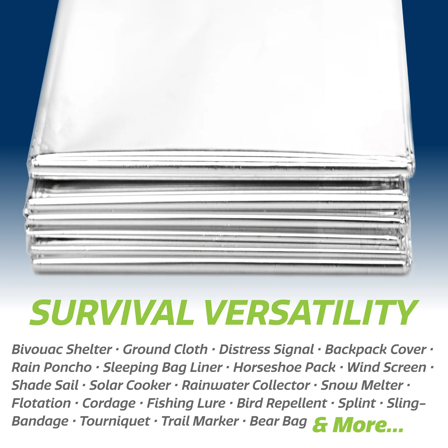 Emergency Thermal Blankets – 5-Pack, Compact, Lightweight & Weatherproof