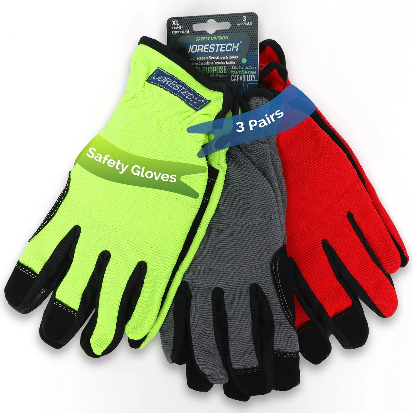 Touchscreen Safety Work Gloves – 3-Pack, Durable & Comfortable